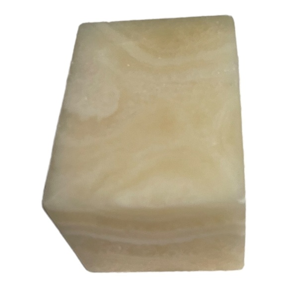 ONYX solid Square Pillar Votive/tea Light Holder 2.5” sq 3 1/8”H cream white - Picture 3 of 5
